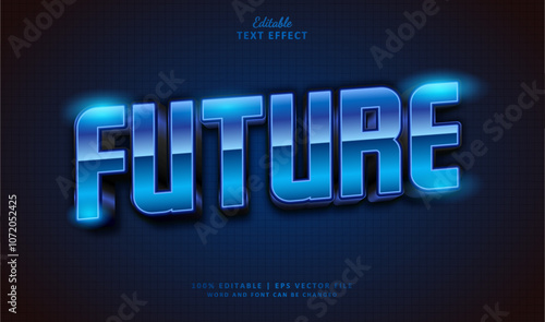 Future Editable Text Effect Style 3d Chrome Neon Retro 80s