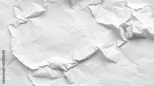 Wallpaper Mural A close-up photo of a crumpled white paper with soft shadows and textured folds, waste, surface, rumpled Torontodigital.ca