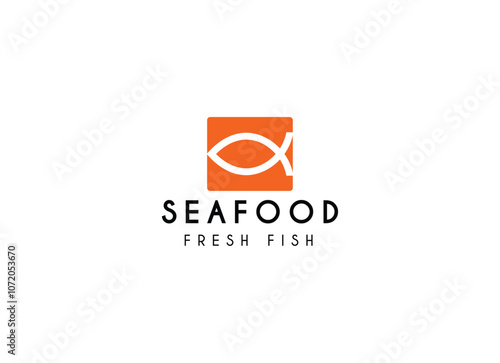 Fish logo Food Simple and unique logo and icon for seafood restaurant company. Seafood logo design template.