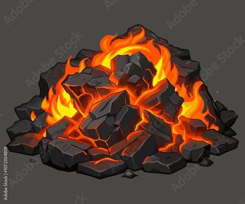 hot carbon or glowing charcoal