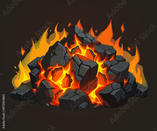 hot carbon or glowing charcoal
