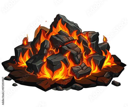 hot carbon or glowing charcoal