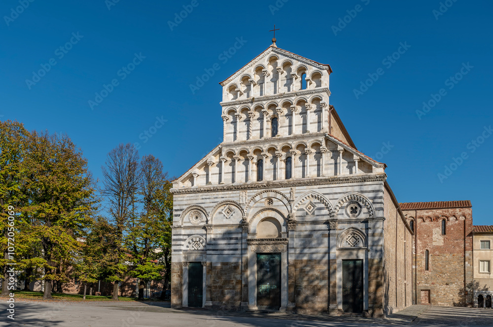 The facade of the ancient Church of San Paolo a Ripa d'Arno, Pisa, Italy The facade of the ancient Church of San Paolo a Ripa d'Arno, Pisa, Italy