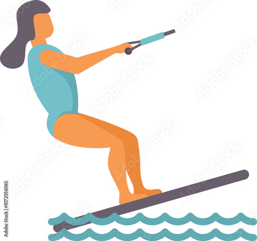 Young woman wakeboarding, enjoying a summer day on the water