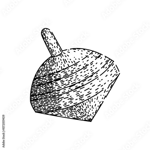 gyroscope spinning top hand drawn. balance spin, rotation physics, motion axis gyroscope spinning top vector sketch. isolated black illustration