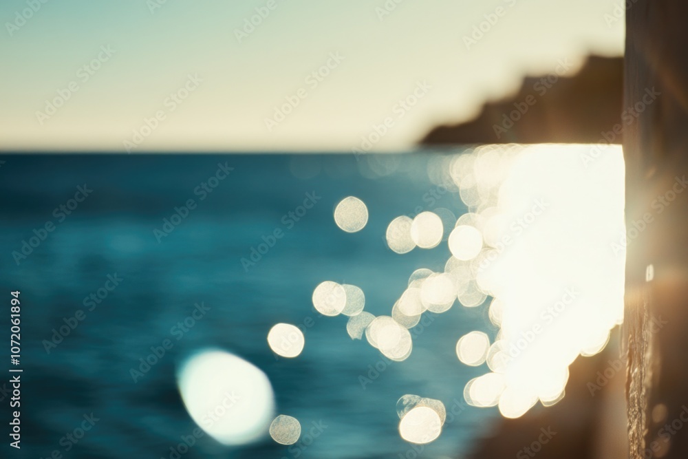 A sunny day scene with sunlight reflecting on calm water A sunny day scene with sunlight reflecting on calm water