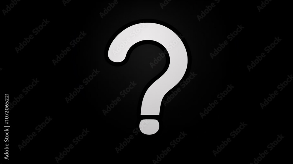 Minimalistic Vector Question Mark Icon in White on Black Background – Simplified Flat Design with Chunky Shapes Minimalistic Vector Question Mark Icon in White on Black Background – Simplified Flat Design with Chunky Shapes