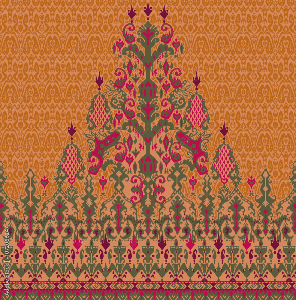 seamless beautiful wallpaper cards border design floral leaf vintage ornament Victorian geometric ethnic print paisley pattern