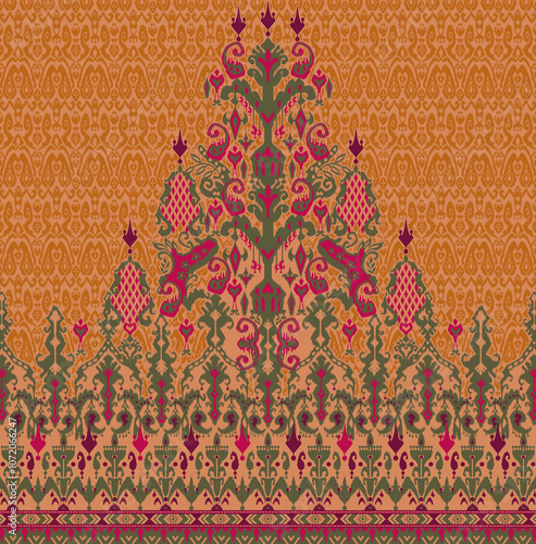 Obraz na płótnie seamless beautiful wallpaper cards border design floral leaf vintage ornament Victorian geometric ethnic print paisley pattern w salonie