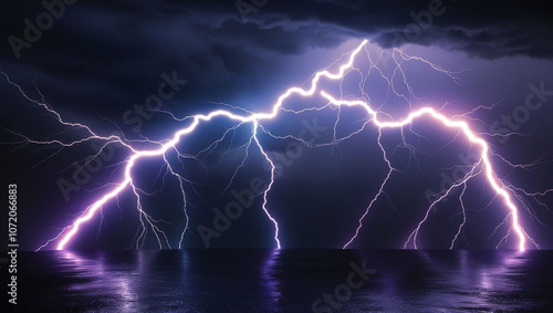 electric thunder lightning bolts against dark background dynamic natural energy concept