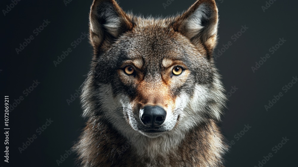 Realistic Wolf Portrait with Light Effects Realistic Wolf Portrait with Light Effects