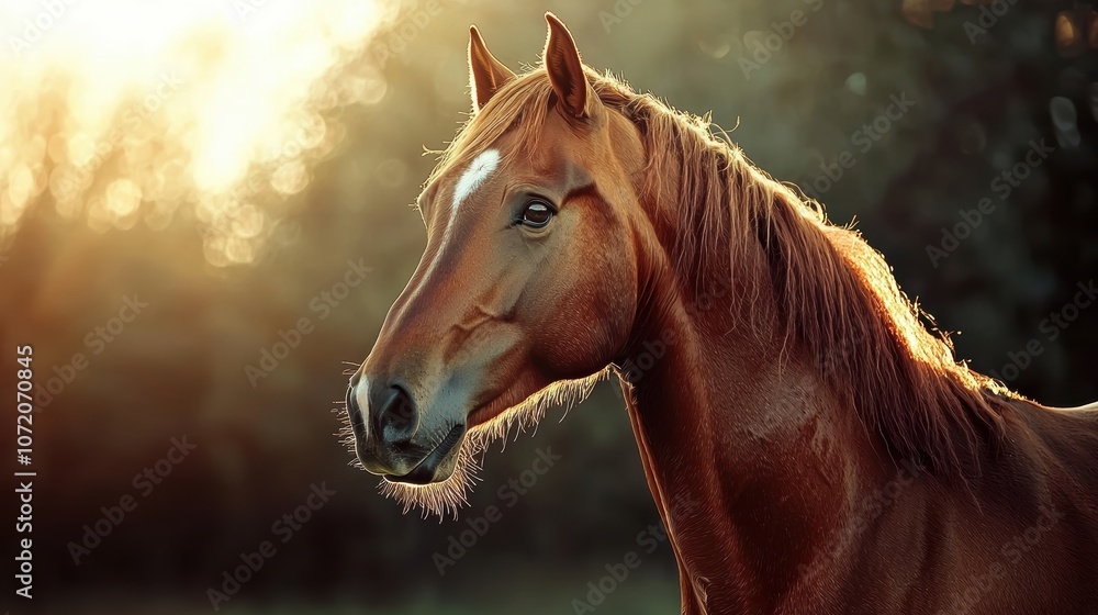 Obraz premium Majestic Portrait of a Realistic Horse