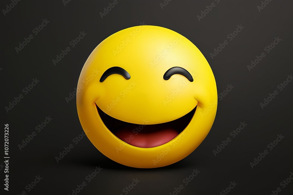 Fototapeta premium smiling face emoji a yellow smiling face emoji with closed eyes
