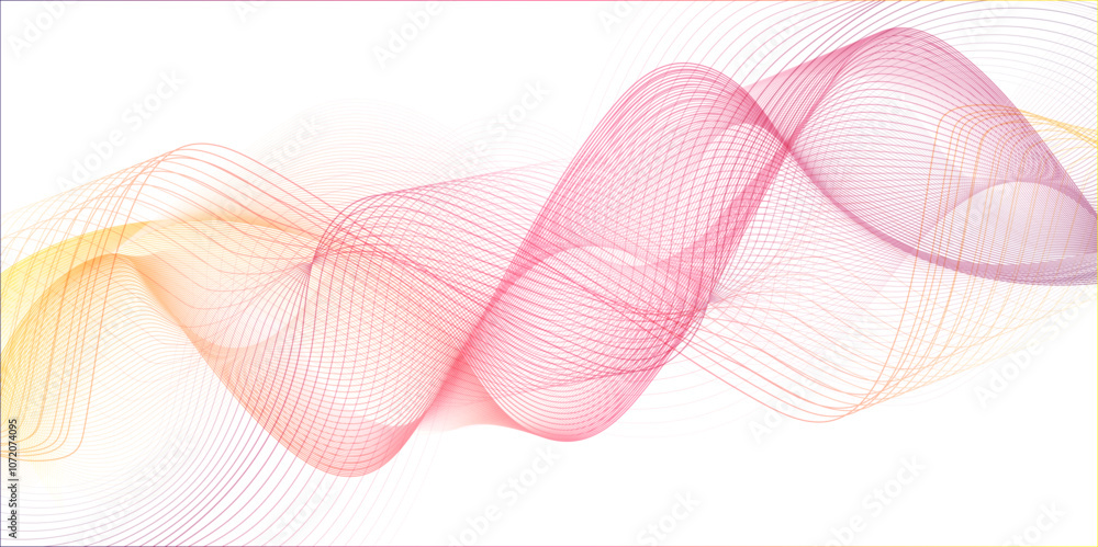 Abstract wave element for design. Digital frequency. Elegant abstract smooth swoosh speed gray wave modern stream. art background. Vector illustration. Wave with lines created using blend.
Abstract wave element for design. Digital frequency. Elegant abstract smooth swoosh speed gray wave modern stream. art background. Vector illustration. Wave with lines created using blend.