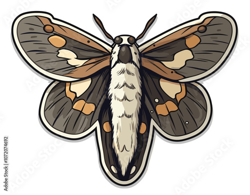 Cartoon sticker of a Moth