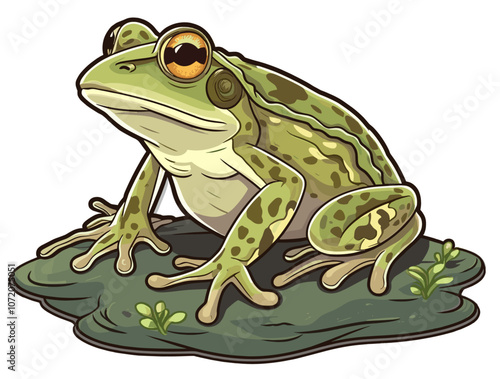 Wallpaper Mural Green frog cartoon sticker illustration Torontodigital.ca