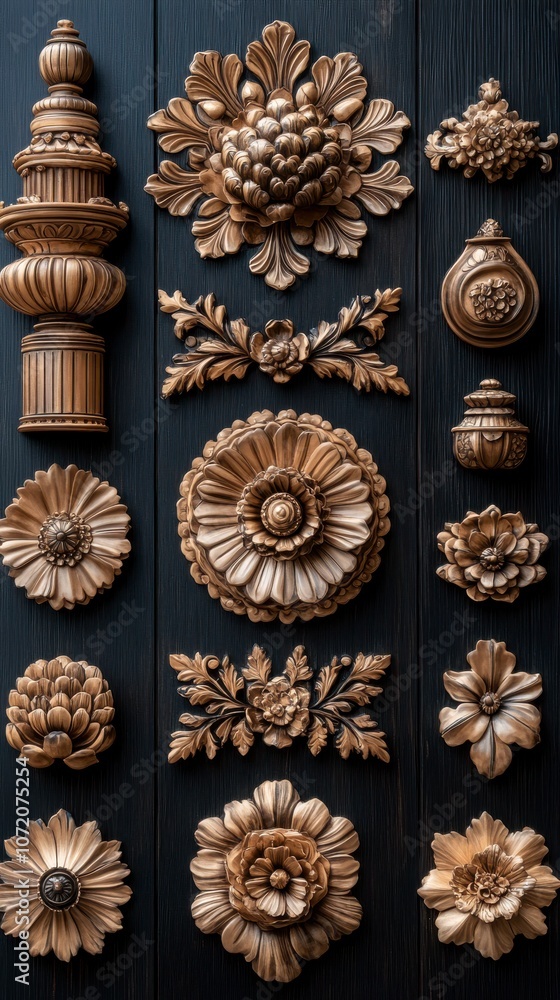 Ornate Gold Floral Architectural Accents Ornate Gold Floral Architectural Accents