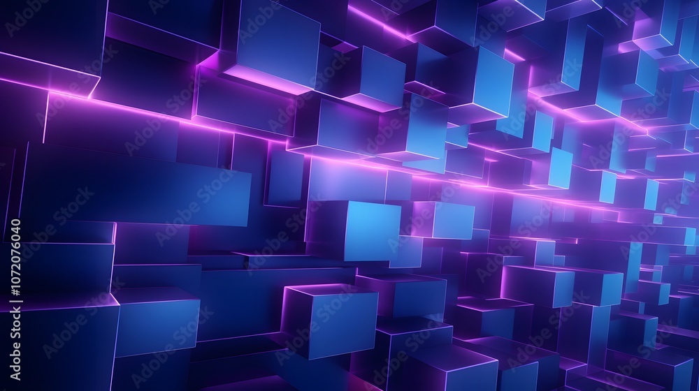3d rendering of blue and purple abstract geometric background. Scene for advertising, technology, showcase, banner, game, sport, cosmetic, business, metaverse. Sci-Fi Illustration. Product display 3d rendering of blue and purple abstract geometric background. Scene for advertising, technology, showcase, banner, game, sport, cosmetic, business, metaverse. Sci-Fi Illustration. Product display