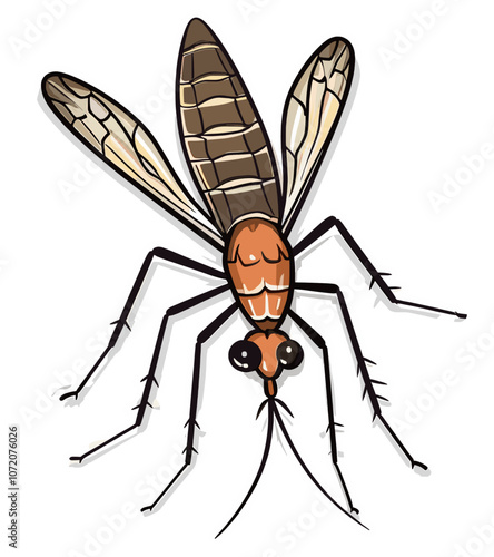 Mosquito Cartoon sticker illustration