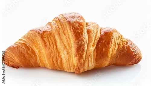 delicious fresh croissant isolated on white background