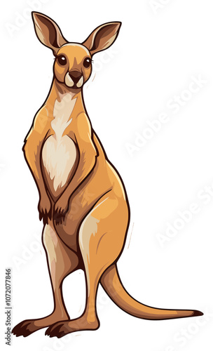Kangaroo Cartoon sticker illustration