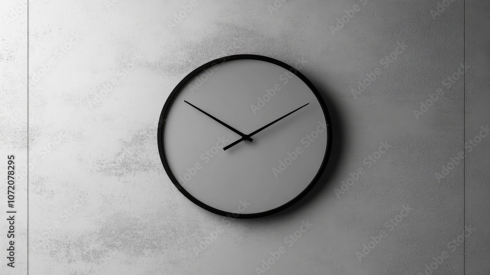 Minimalist black-and-white wall clock with simple design Minimalist black-and-white wall clock with simple design
