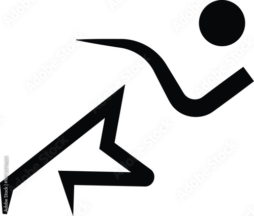 A powerful athlete sprints across the track with intense determination. The muscles in his legs flex with every stride, showing the strength and agility of a well-trained body. His face is focused, ey
