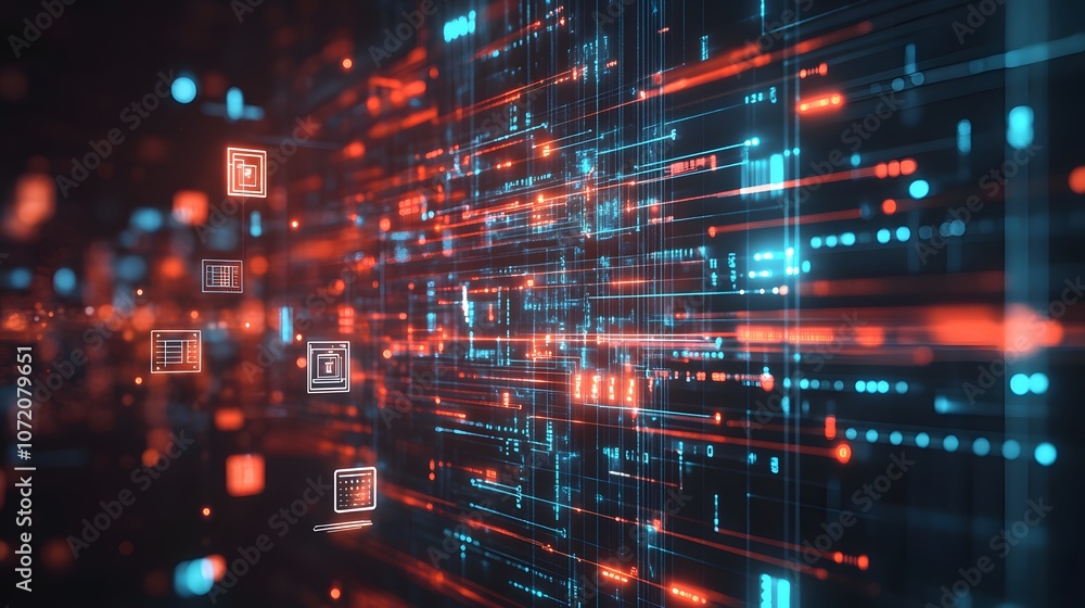 A 3D microchip with floating 2D icons of circuits and data paths around, symbolizing technological innovation, 4k resolution, ultra-realistic, uncluttered background A 3D microchip with floating 2D icons of circuits and data paths around, symbolizing technological innovation, 4k resolution, ultra-realistic, uncluttered background