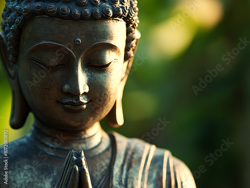 Closeup buddha statue photo