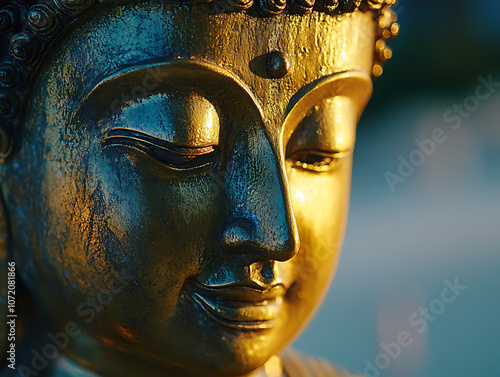 Closeup buddha statue photo