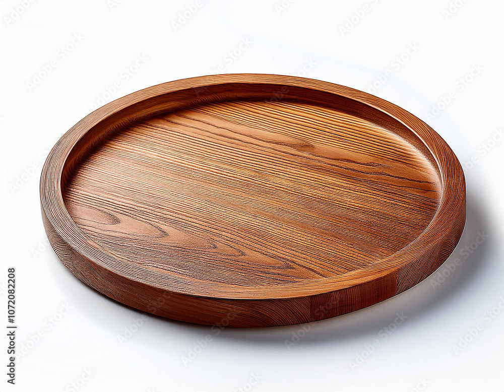 a circle wooden tray isolated on black background a circle wooden tray isolated on black background