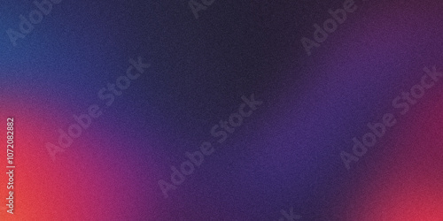 Vibrant and textured visual effect, smooth transition from red to purple to blue in grainy gradient background