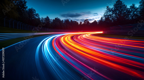 Dynamic F1 Street Circuit Corner Captured with Warm Vibrancy and Motion Blur at a Hypothetical Grand Prix Event