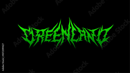 Greenland vector typography metal font style. aggressive and edgy vibe, perfect for capturing a dark, raw aesthetic
