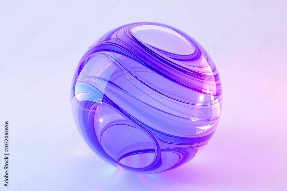 Translucent Swirling Glass Sphere with Purple and Blue Hues.generative AI
Translucent Swirling Glass Sphere with Purple and Blue Hues.generative AI