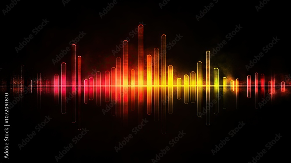 Colorful Sound Wave Visualization on Black Background Colorful Sound Wave Visualization on Black Background