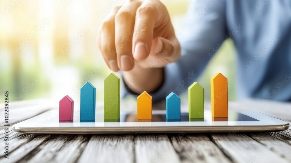 Analyze financial trends using a closeup view of digital graphs on a tablet for informed decision making in business strategies Analyze financial trends using a closeup view of digital graphs on a tablet for informed decision making in business strategies