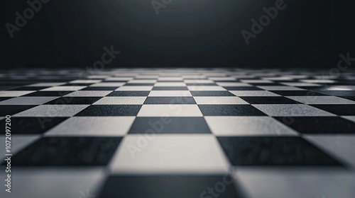 Dramatic View of a Checkerboard Floor Design