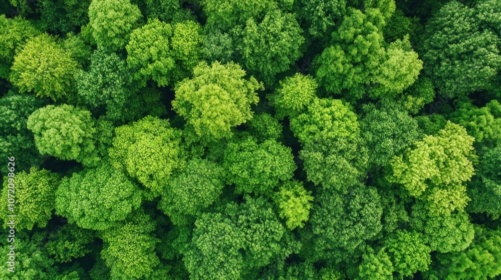 Aerial View of Lush Green Forest Canopy Authentic Individuality in Natural Beauty, Minimalist Outdoor Expression