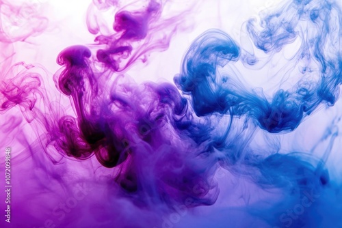 A close-up view of colorful ink droplets suspended in water, often used as a decorative element or metaphor