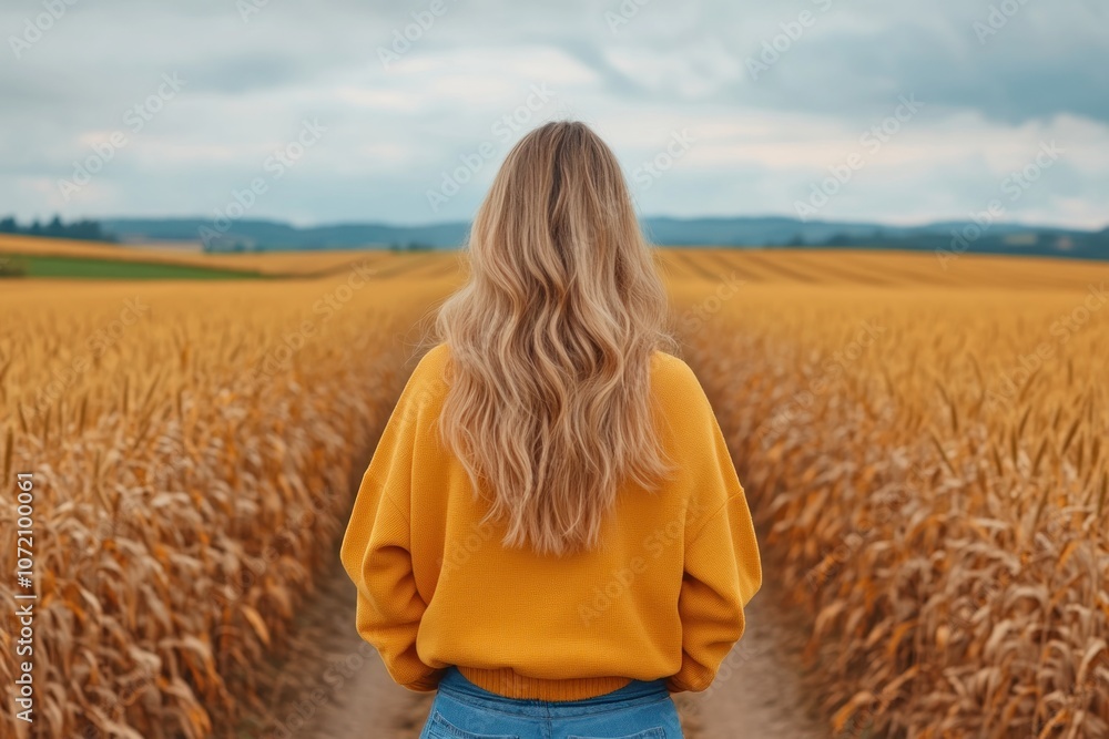Embrace Self-Love and Find Serenity in Nature A Minimalist Approach to Authentic Beauty in a Golden Wheat Field