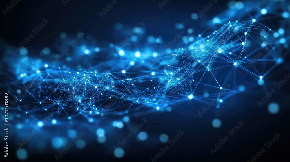 Abstract Blue Network Background with Light Effects Abstract Blue Network Background with Light Effects