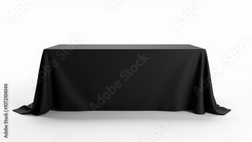 Obraz na płótnie This mockup features a black fabric tablecloth, highlighting its smooth texture and elegant drape for upscale event settings. w salonie