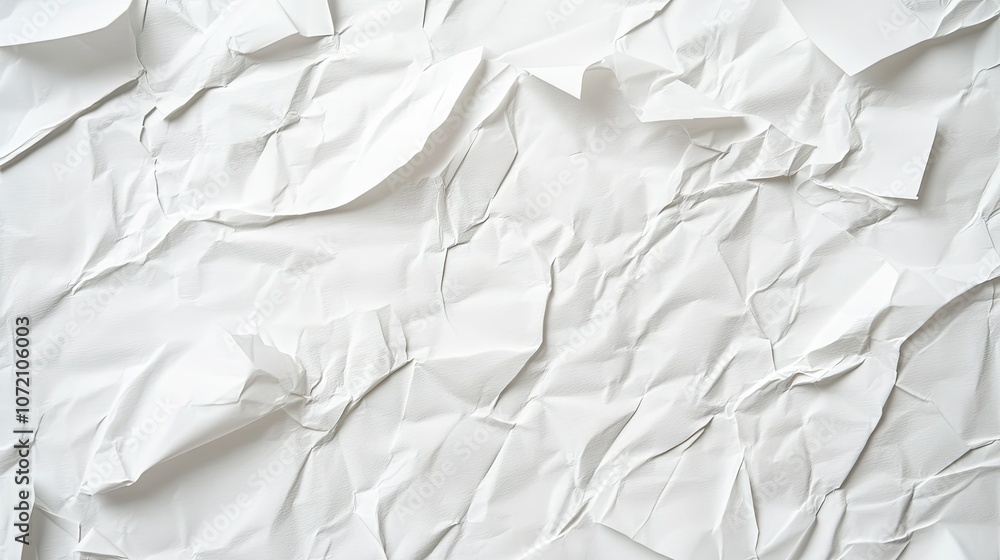 Obraz premium Soft White Crumpled Paper Texture Background