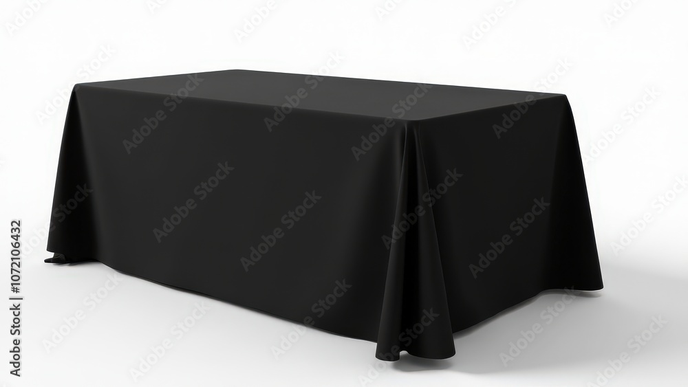 A round tablecloth mockup provides an elegant drape, showcasing the table’s surface in any event or venue design.