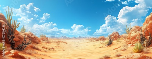 Surreal Space-time Futuristic Surreal Melting Clock in Vast Desert Landscape photo