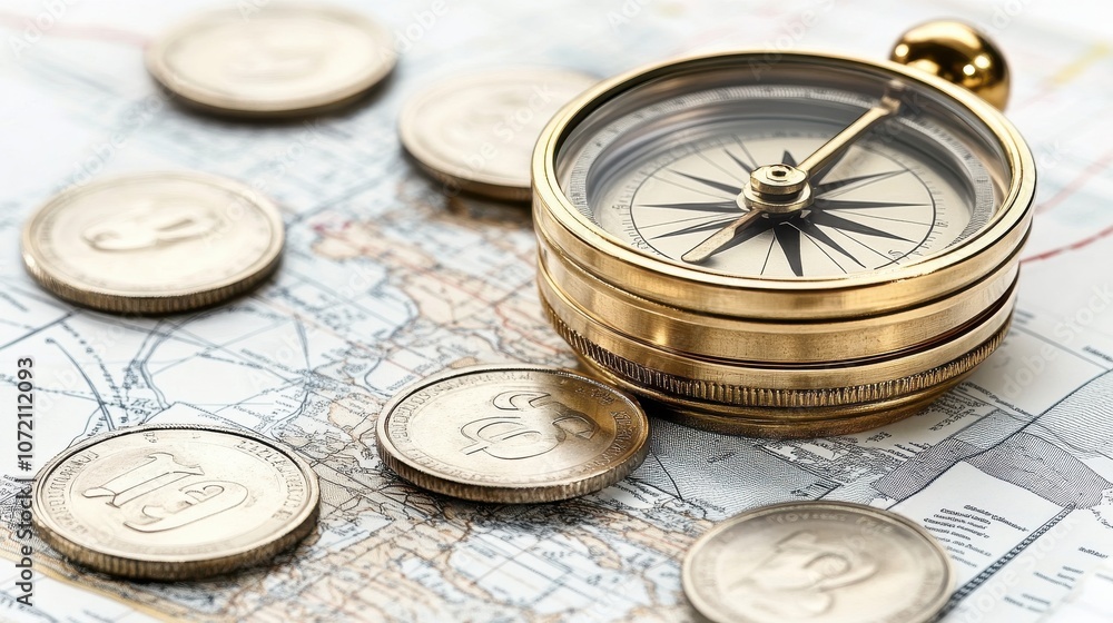 Discover how a golden compass on a map guides financial success with symbolic insights into wealth management Discover how a golden compass on a map guides financial success with symbolic insights into wealth management