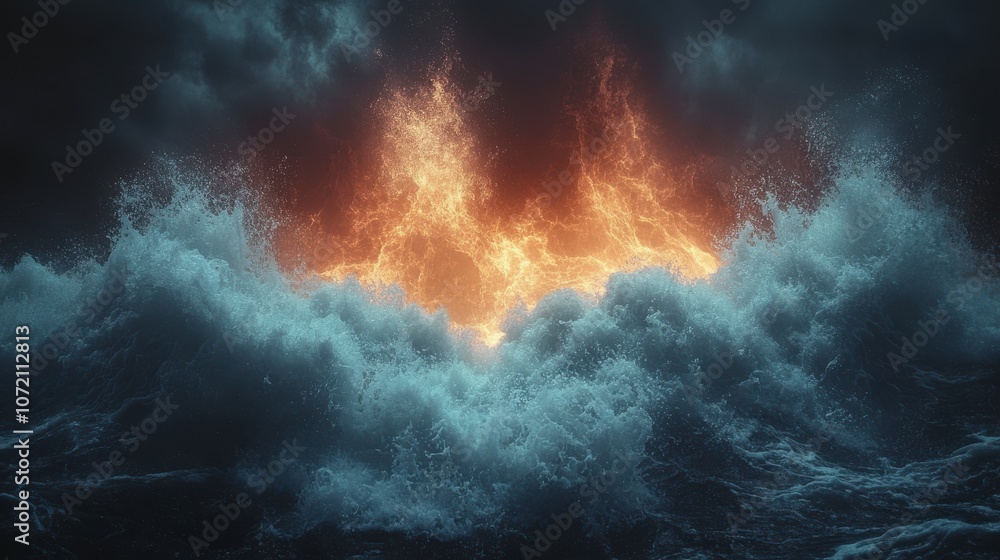 Fiery Clash of the Waves Fiery Clash of the Waves