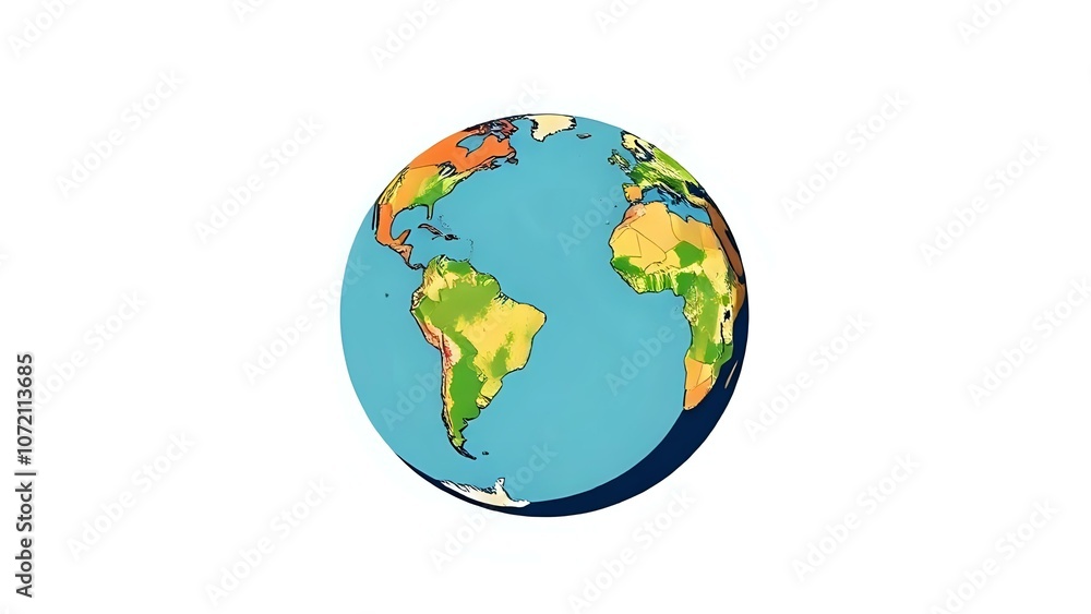 Fototapeta premium Minimalist Cracked Globe Representing Earth’s Vulnerability to Climate Change