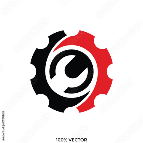 Fix service tools, wrench and screwdriver, repair instruments. Gears logo icon collections. Wheel cogwheel vector..eps